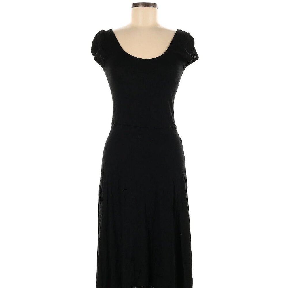 Gap Black Cap Sleeved High-Low Hem Dress